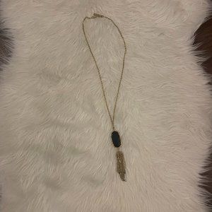 Rayne Gold Long Pendant Necklace in Black